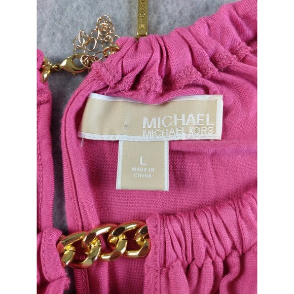 Michael Kors Womens Halter Tops Large Green Pink Chain Straps Lot of 2 Read - Picture 13 of 16